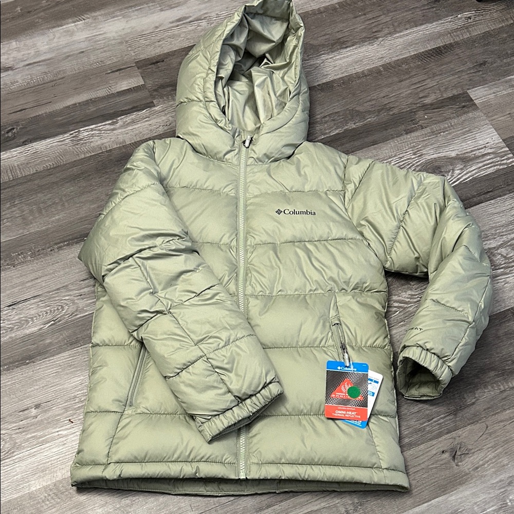 Columbia Sage Green Hooded Thermal Puffer Jacket